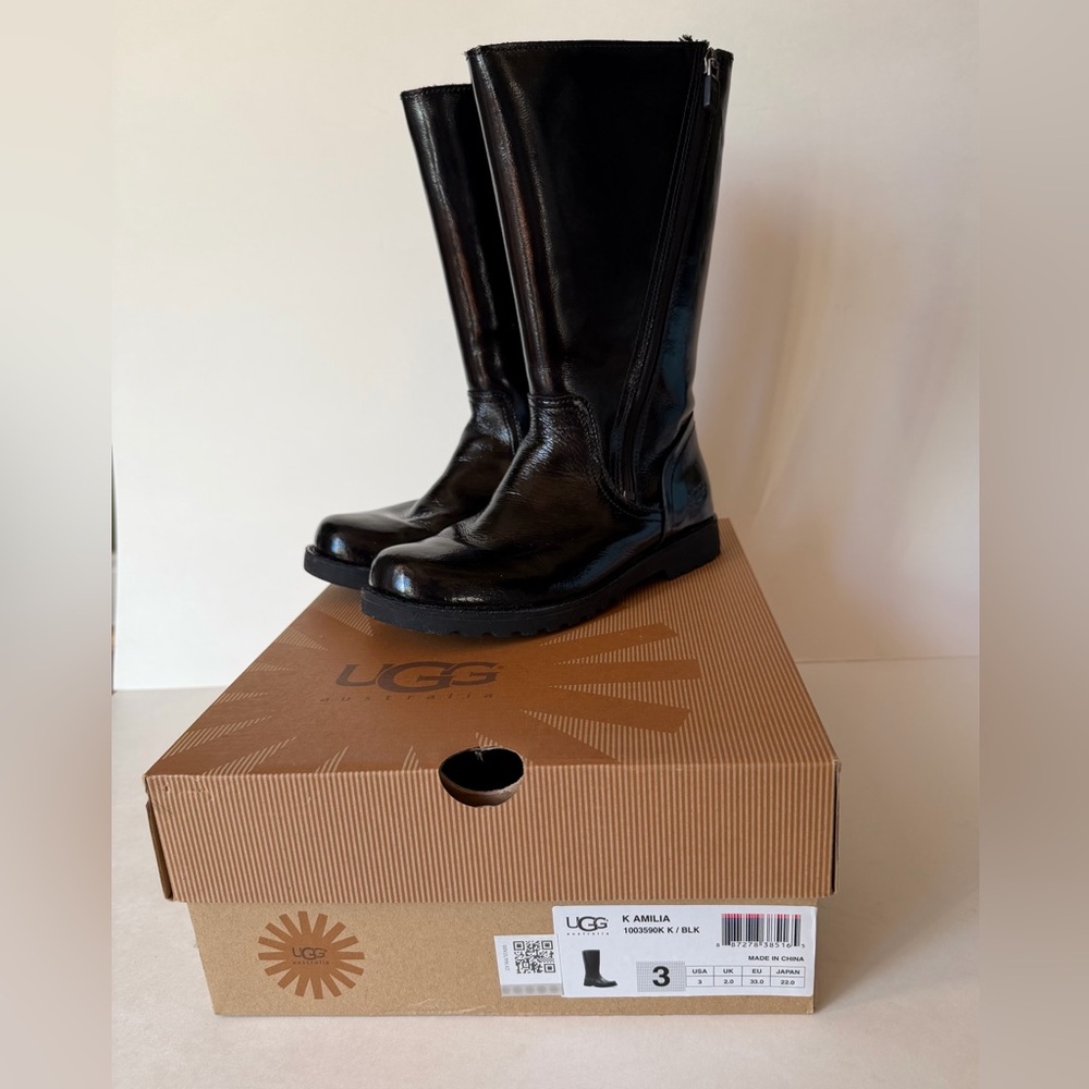 UGG Kids Boots Size 3 Little Girls - Black